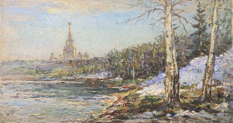 Безикович Борис Николаевич. Вид на здание МГУ на Воробьевых горах